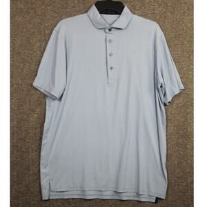 Greyson Polo Shirt Mens Large Relaxed Fit Blue Collared Golf Rugby Stretch